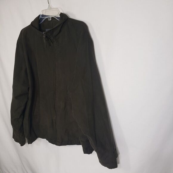 Free Country Mens Jacket Size XL Green Faux Suede Bomber Full Zip Lined Pockets - Picture 4 of 11